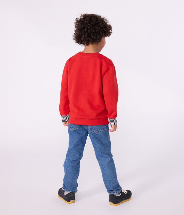 Children's printed cotton sweatshirt red