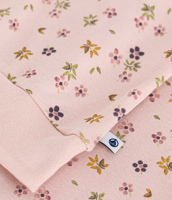 Women's cotton floral print pyjamas SALINE pink/MULTICO white