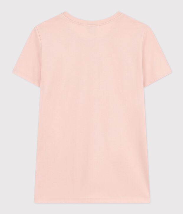 Women's Straight Round-Neck Cotton T-Shirt pink