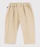Babies' plain twill trousers beige