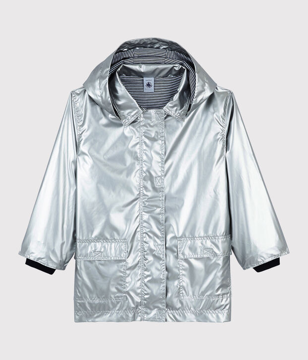 Girls/Boys' Silver Raincoat grey
