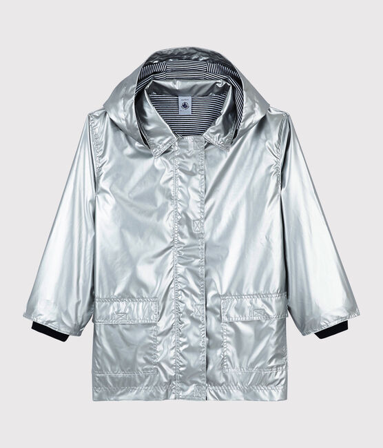 Girls/Boys' Silver Raincoat ARGENT grey