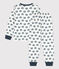 Children's snail patterned fleece pyjamas MARSHMALLOW white/DUCKY