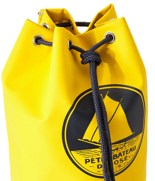 Rubber oilskin bucket bag yellow
