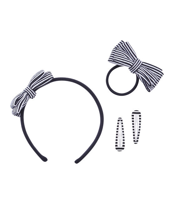 Pack of Girls' Hair Accessories SMOKING blue/COQUILLE beige