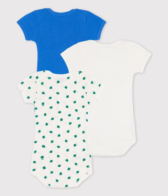 Short-Sleeved Cotton/Linen Bodysuits - 3-Pack variante 1