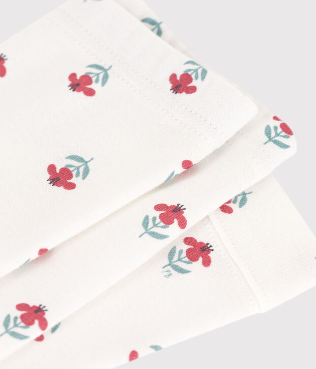 Babies' Cotton Floral Print Leggings white/multicolor