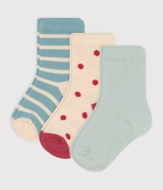 Babies' Cotton Jersey Spotted Socks - Pack of 3 multicolor