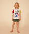 Children's Plain Short Cotton Pyjamas MARSHMALLOW white/MULTICO white