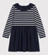 Girls' Long-Sleeved Dual-Material Dress