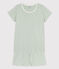 Girls' Cotton Short Pyjamas with Floral Pattern HERBIER green/MARSHMALLOW