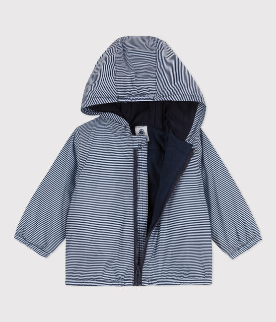 Babies' Warm Windbreaker SMOKING blue/MARSHMALLOW white