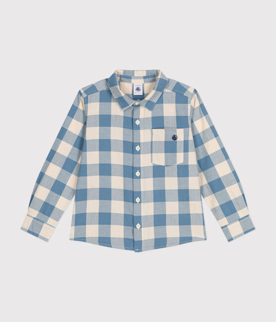 Little boys' flannel shirt BEACH blue/AVALANCHE