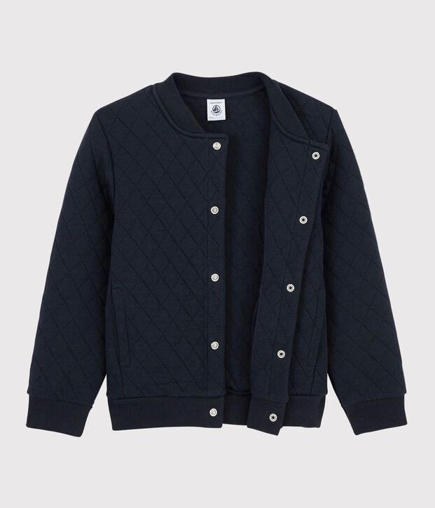 Boys' Tube Knit Baseball Jacket Style Cardigan blue