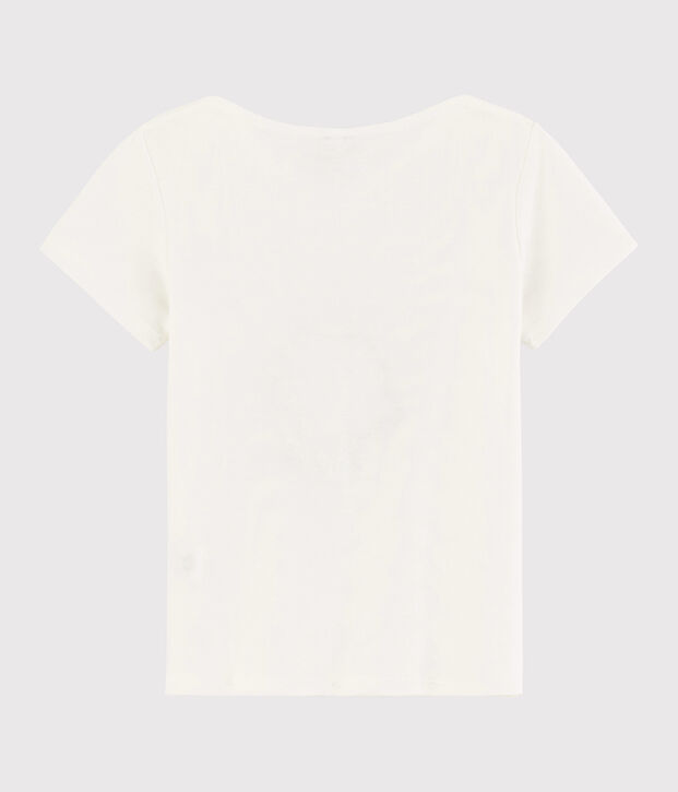 Girls' Short-Sleeved Cotton T-Shirt white