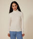 Women's iconic roll neck T-shirt in decorative rib knit