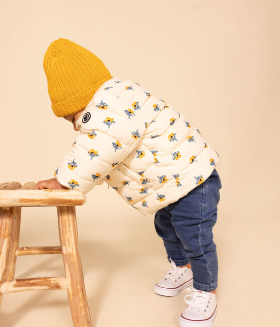 Babies' Patterned Puffer Jacket with Retractable Hood AVALANCHE white/MULTICO