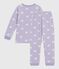 Children's heart-print velour pyjamas SQUAW white/MARSHMALLOW