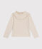 Girls long-sleeved ribbed T-shirt MONTELIMAR CHINE beige