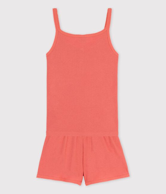 Girls' Plain Papaya Cotton and Lyocell Short Pyjamas PAPAYE pink