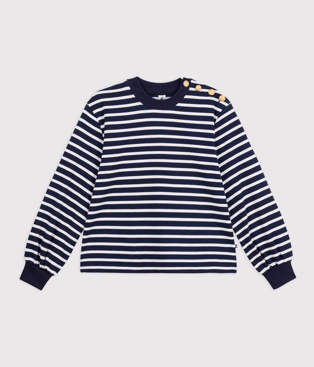 Women's cotton Breton top blue/white