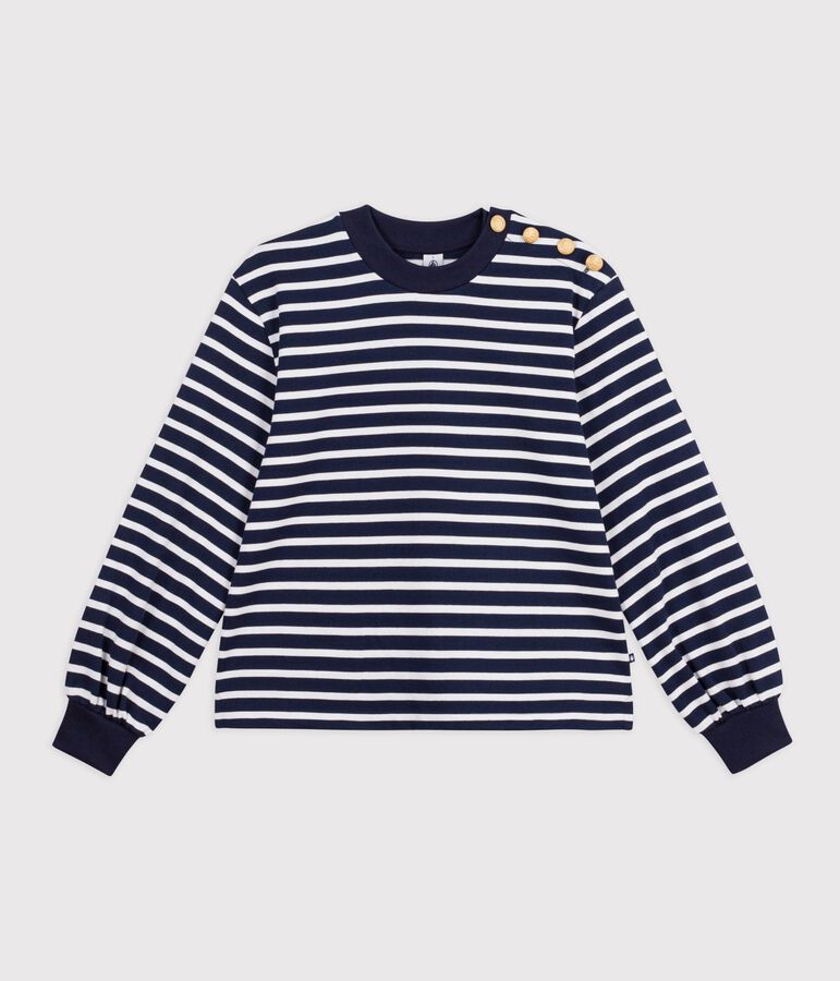 Women's cotton Breton top blue/white