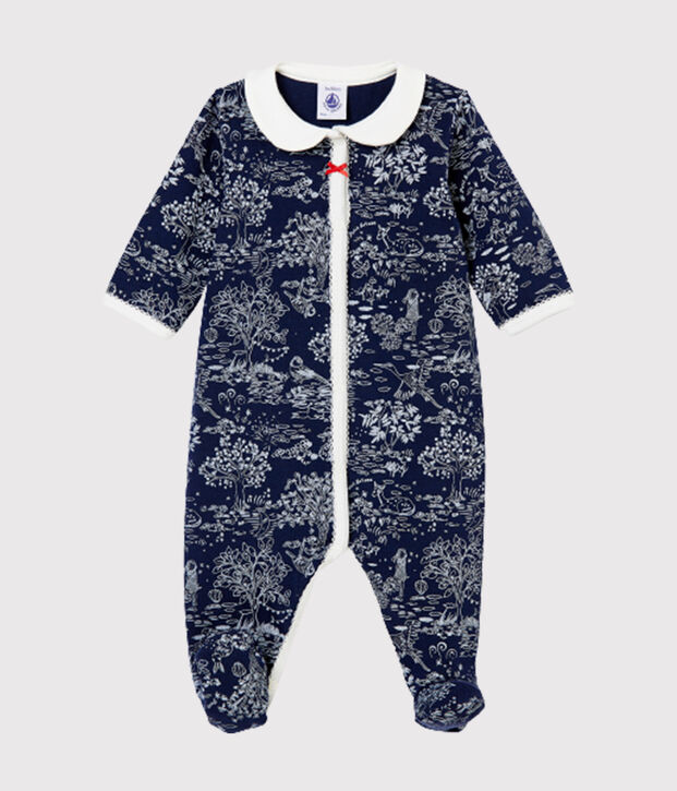 Baby girl's sleepsuit blue/white