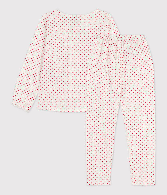 Girls' Starry Cotton Pyjamas MARSHMALLOW white/STOP