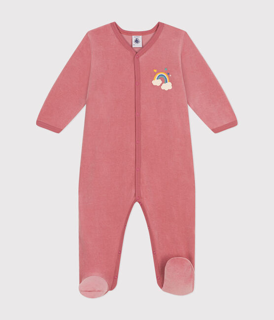 Babies' velour pyjamas ROSEWOOD pink