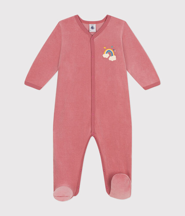 Babies' velour pyjamas pink