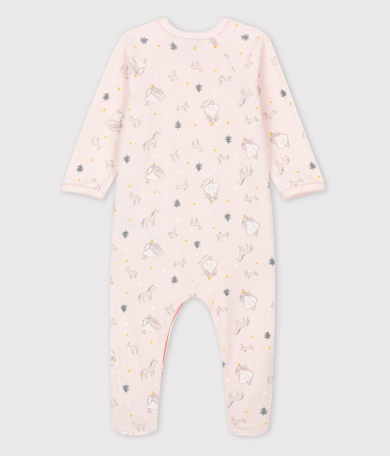 Babies' Princess Patterned Organic Cotton Velour Sleepsuit pink/multicolor