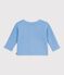 Babies' moss stitch cotton cardigan FLO blue