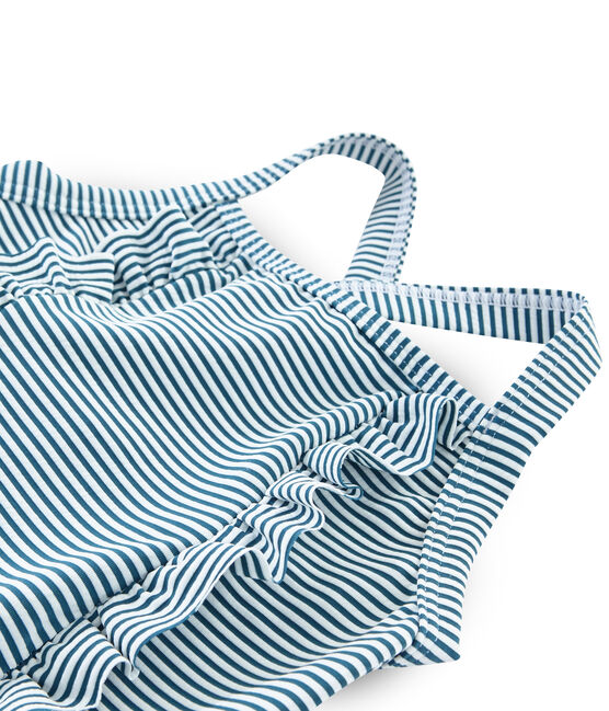 Girls' One-Piece Swimsuit PINEDE green/MARSHMALLOW white
