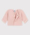 Babies' Moss Stitch Cotton Cardigan SALINE pink