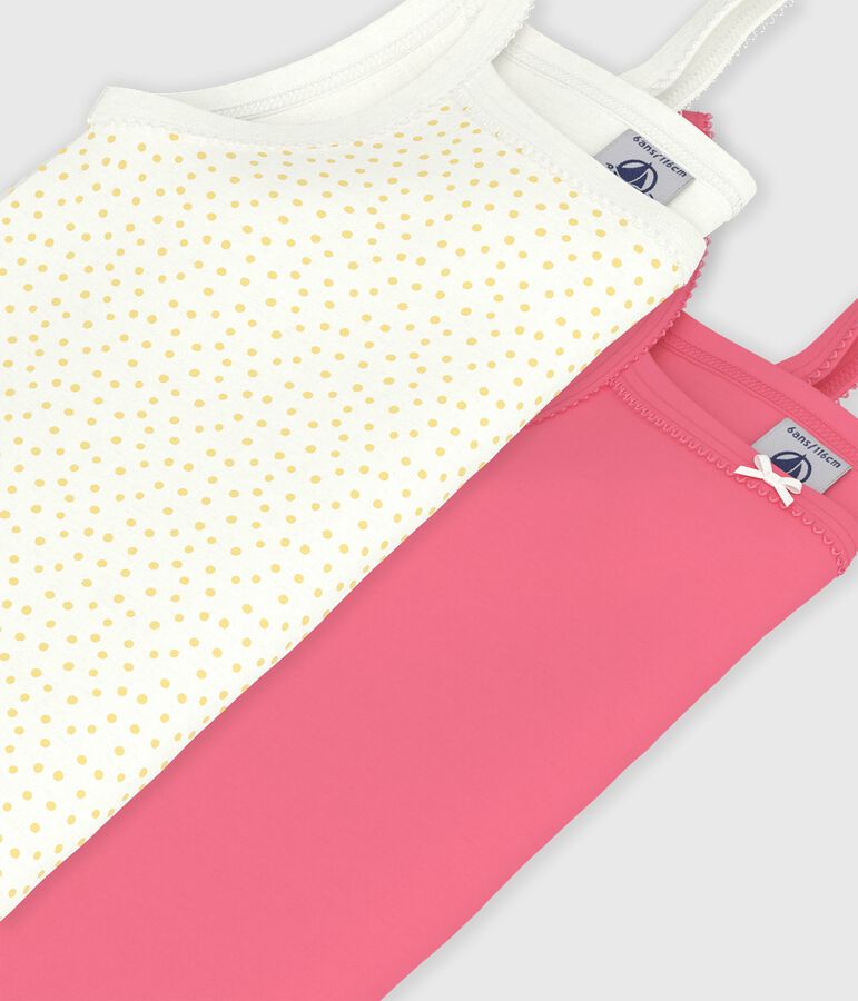 Pack of two children's polka dot print cotton tank tops multicolor