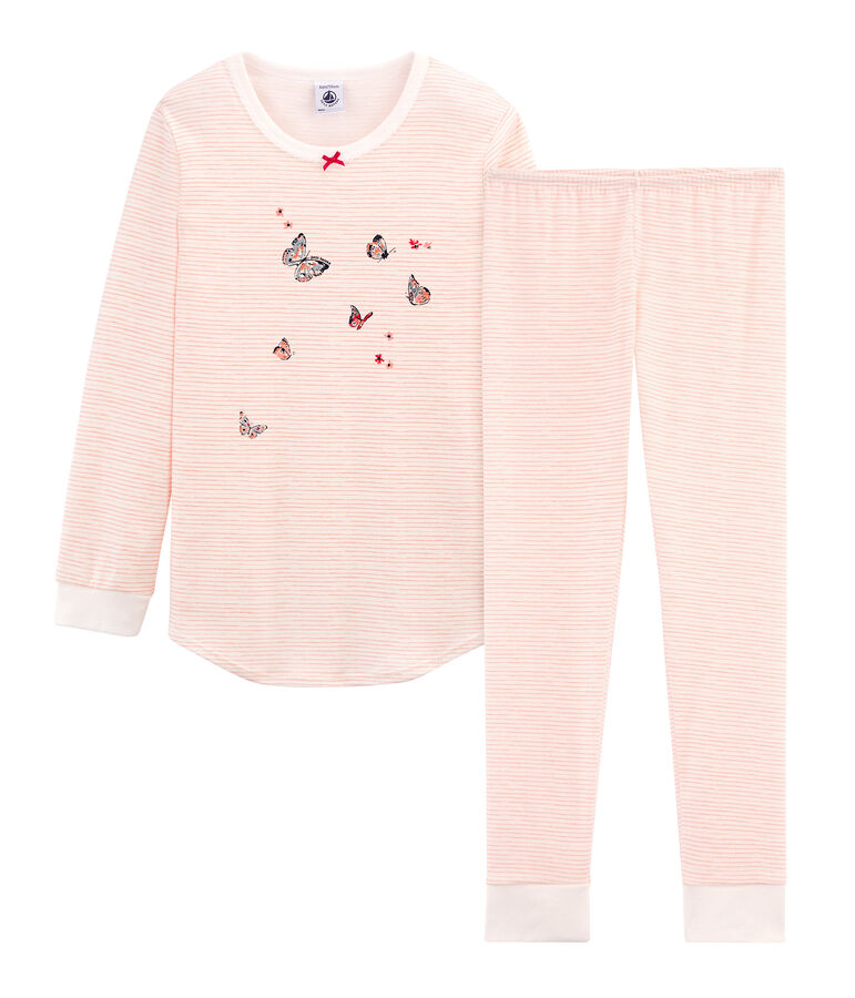 Girls' Pyjamas in Cotton white/pink
