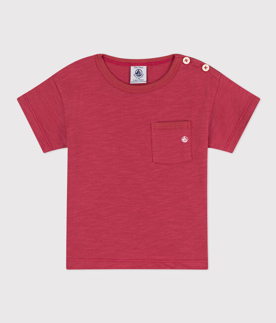 Babies' Short-Sleeved Slub Jersey T-Shirt PAPI pink
