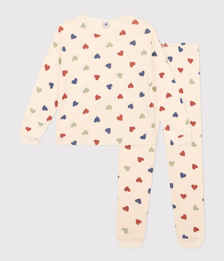 Women's Heart-pattern Cotton Pyjamas AVALANCHE white/MULTICO