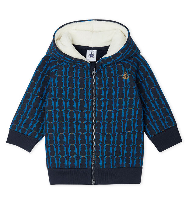 Baby Boys' Printed Fleece Sherpa Lined Hoody blue/multicolor