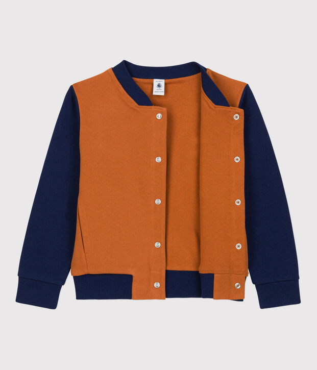 Unisex Fleece Baseball Jacket brown/blue