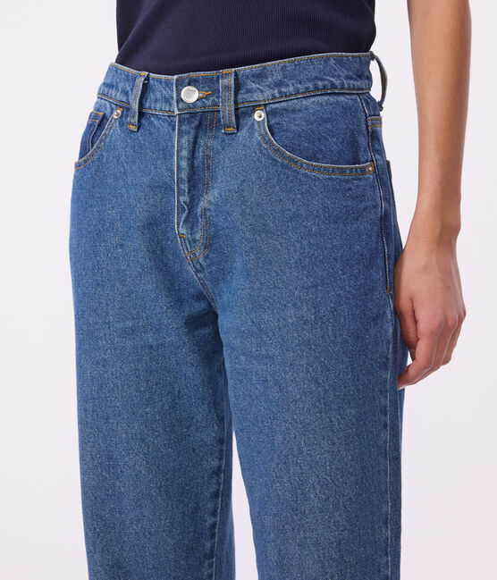 Women's straight denim trousers DENIM MOYEN blue
