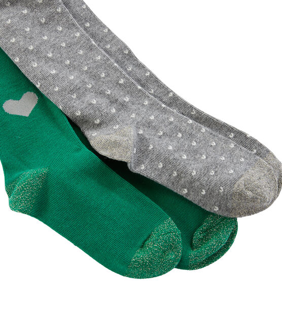 Girls' Tights - 2-Piece Set SUBWAY grey/ECOLOGY green