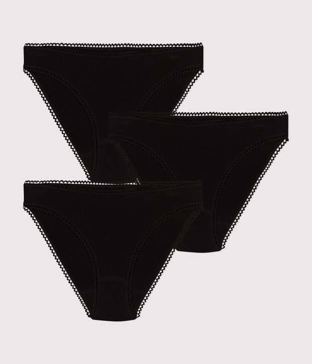 Women's Plain Cotton and Elastane Briefs - 3-Pack multicolor