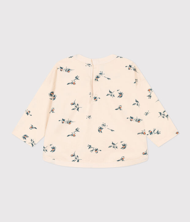Babies' Patterned Long-Sleeved Jersey T-Shirt Ecru/multicolor