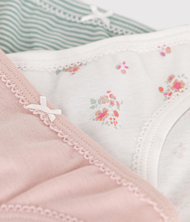 Children's floral cotton briefs - 3-Pack multicolor