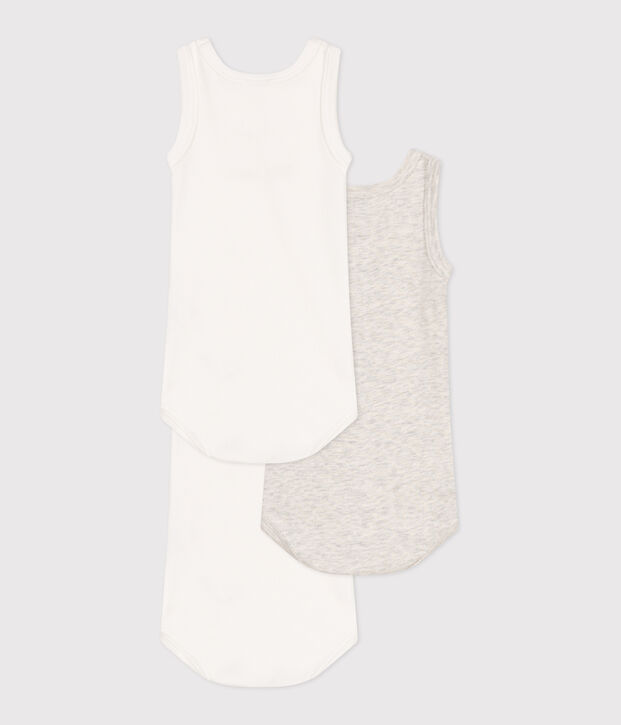 Babies' sleeveless plain cotton bodysuits - 3-Pack multicolor