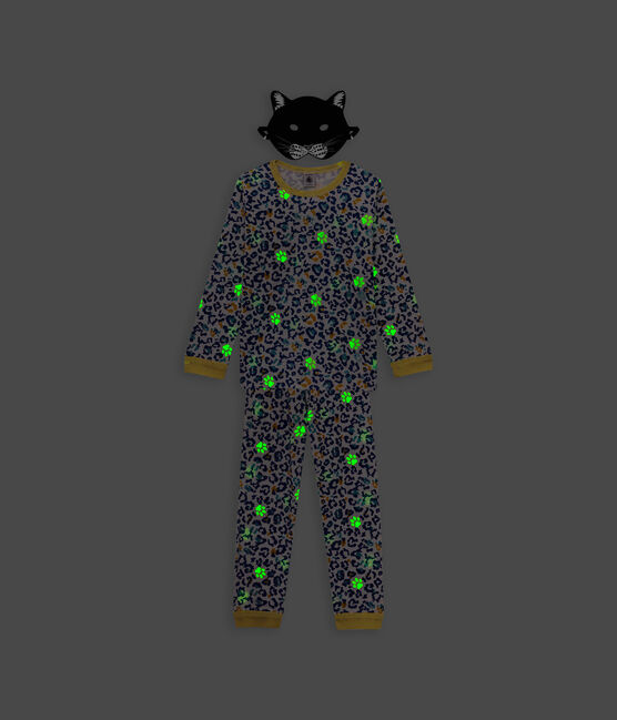 Unisex Glow in the Dark Leopard Cotton Pyjamas MARSHMALLOW white/MULTICO white