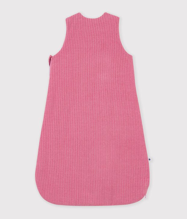 Babies' 3 TOG plain velour sleeping bag pink