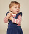 Babies' thick cotton Breton top ROSEWOOD pink/AVALANCHE