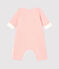 Babies' Long Jumpsuit in Quilted Tube Knit CHARME pink/MARSHMALLOW white